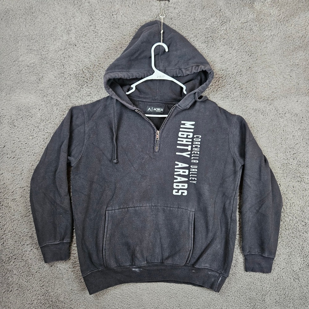 Acrux Coachella Valley Mighty Arabs Quarter Zip Hoodie Black Mens Medium